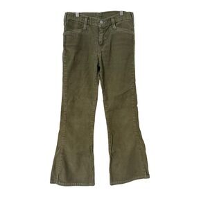 Levi's Girls 12 Regular 712 Slim Bootcut Corduroy Pants Sage Green Stretch Y2K